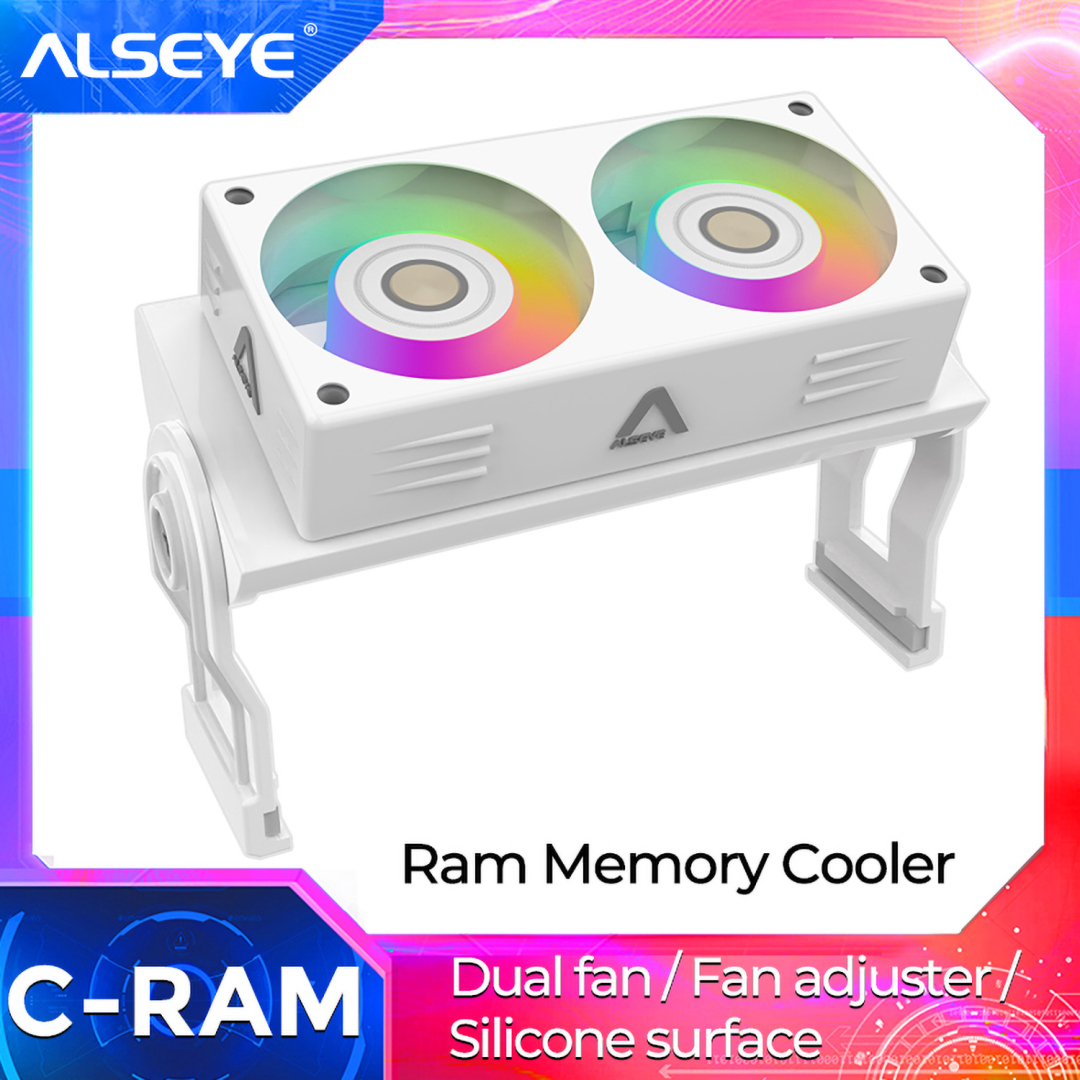 ALSEYE RAM ARGB Memory Cooler White Black 60mm With Dual Fan PWM 1200