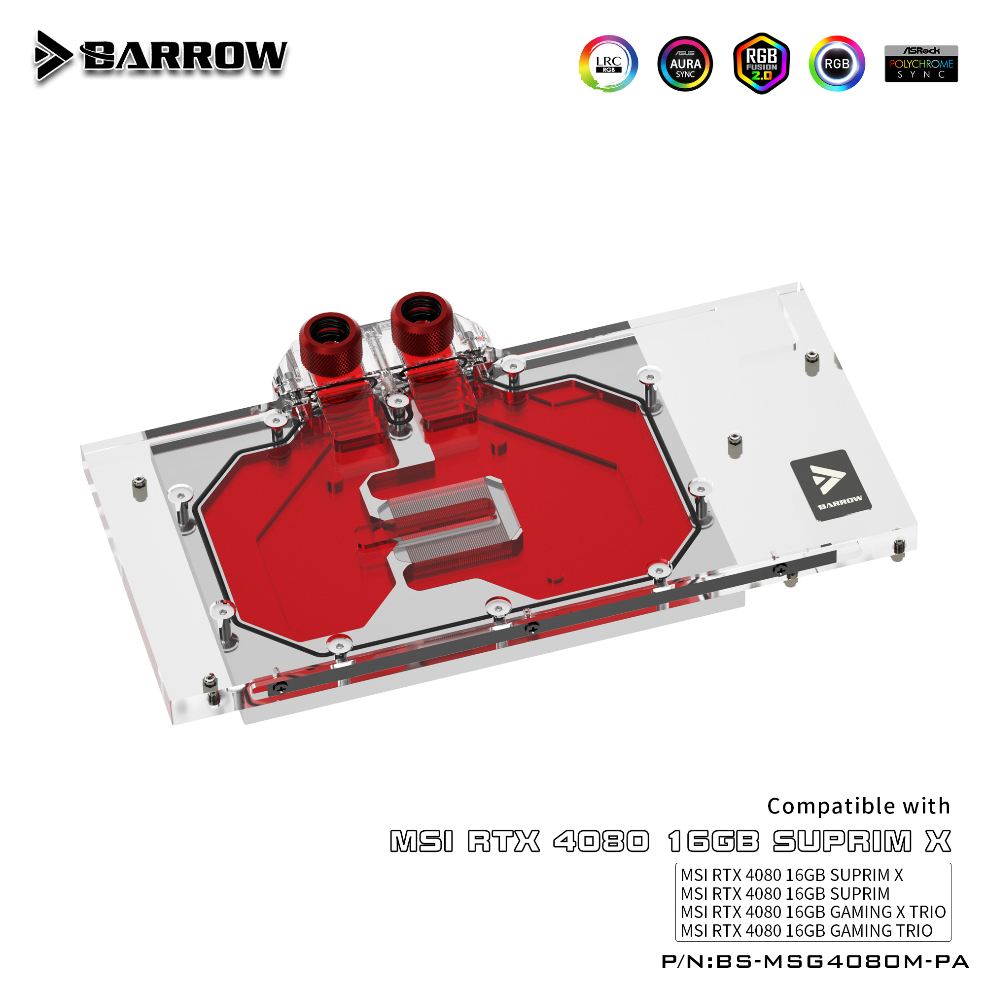 Barrow GPU Water Block For MSI RTX 4080 Suprim X/Suprim
