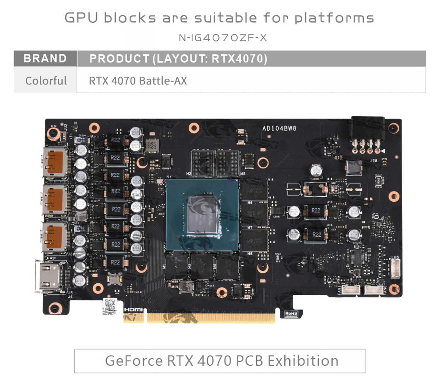 Bykski N-IG4070ZF-X Colorful 4070 Battle-AX Block