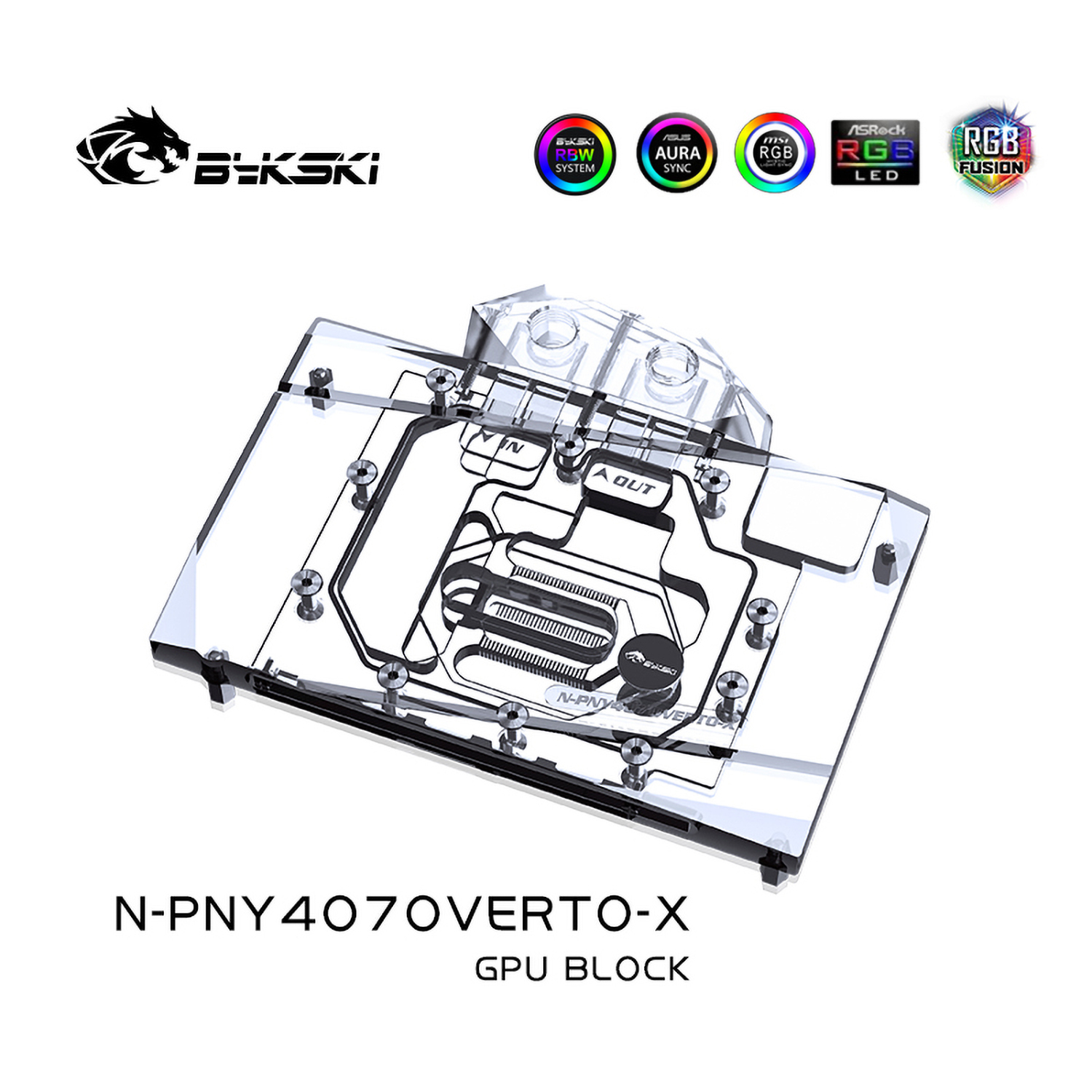 Bykski CPUブロック + rtx 4070 ブロック Bykski N-PNY4070VERTO-X PNY RTX 4070 VERTO Block