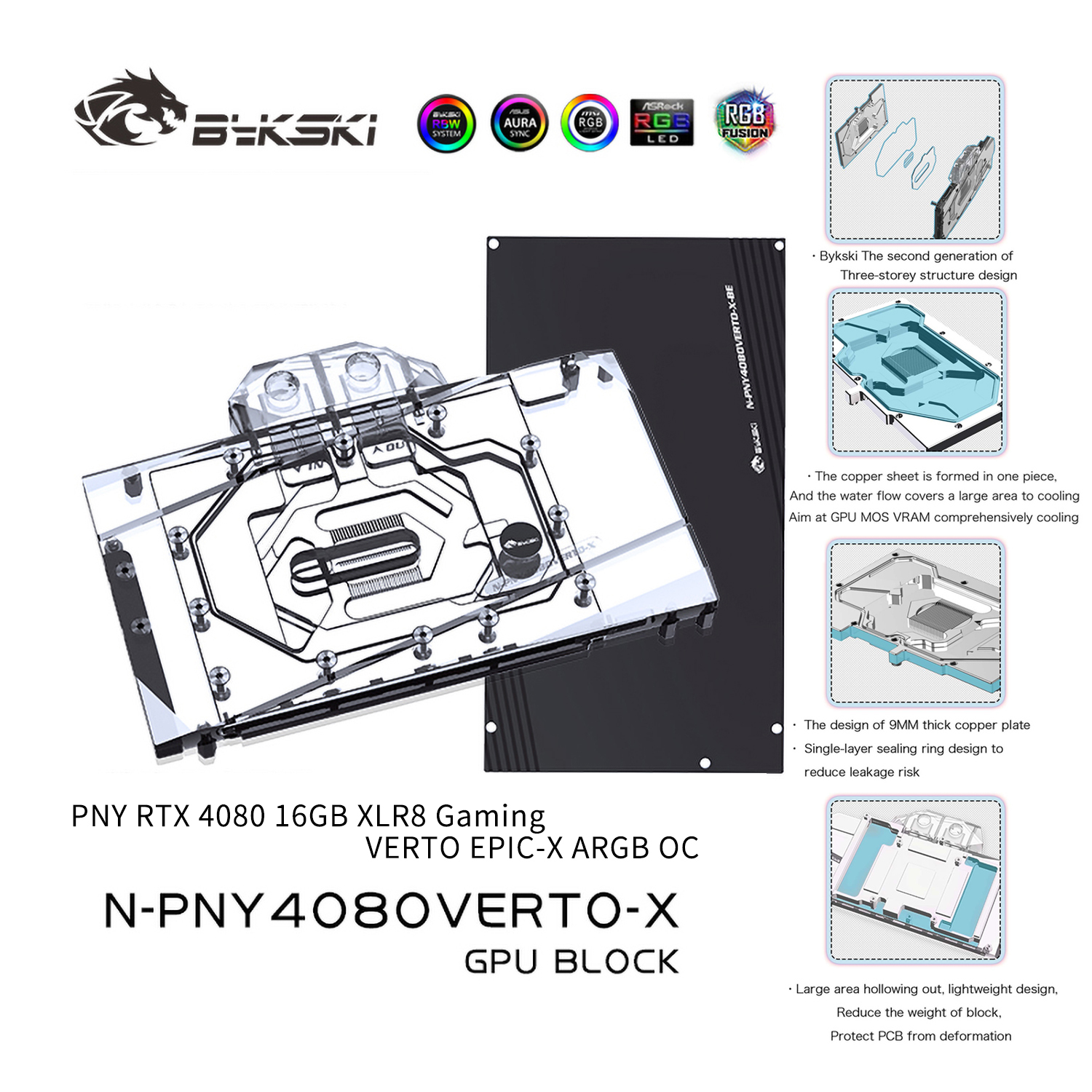 Barrow Full Cover GPU Water Block for ASUS TUF / ROG Strix RTX 4080 16G  Gaming