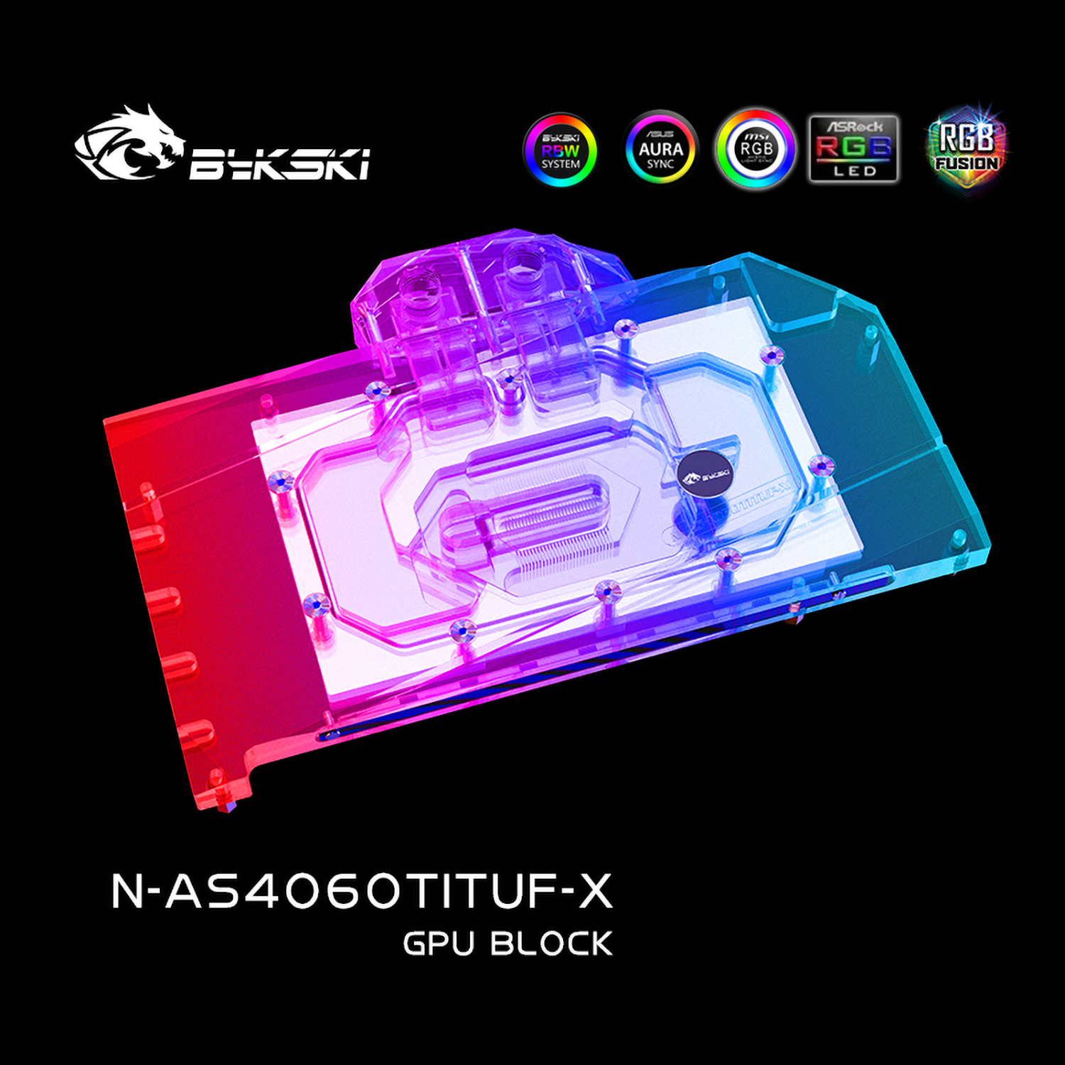 Bykski Full Coverage GPU Water Block and Backplate for ASUS ROG Strix –