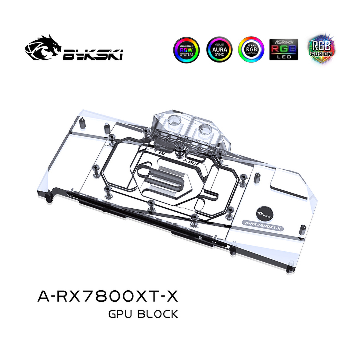 Bykski GPU Water Block For AMD Radeon RX 7800 XT, Full Cover