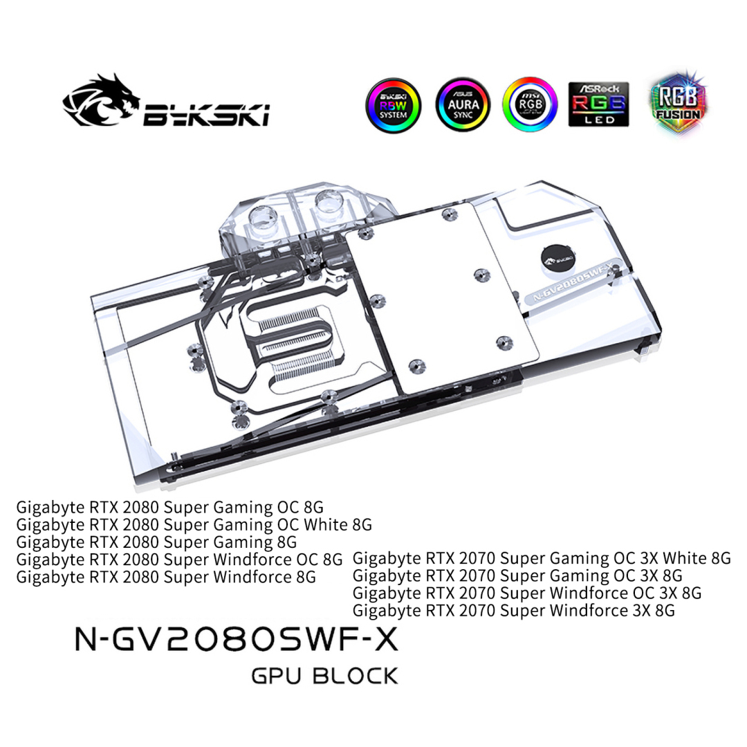 Powerblock Gpu Bykski GPU Water Cooling Block For Gigabyte RTX2080 Super Windforce OC ...