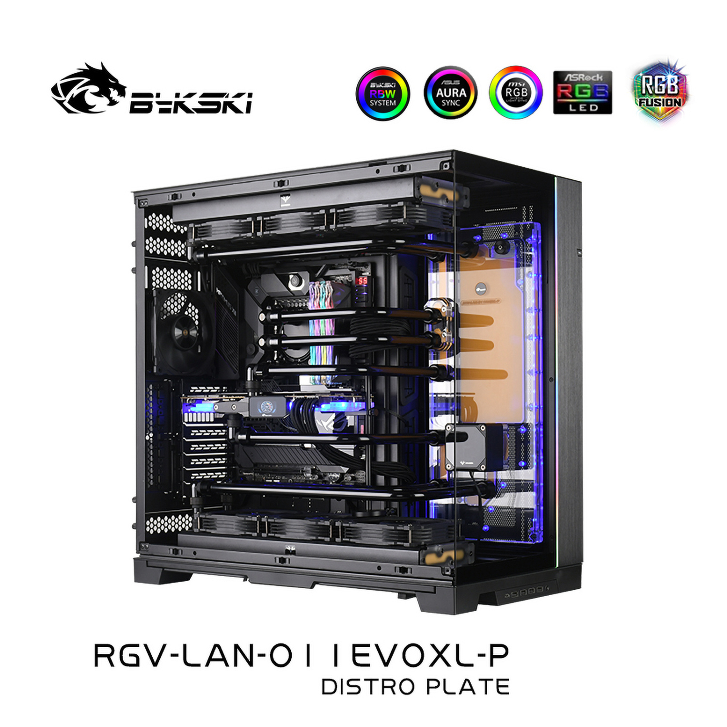 Lian Li Distro Plate アクリルディストロプレート Bykski Distro Plate For Lian Li PC-O11 w/ MINI/M-ATX