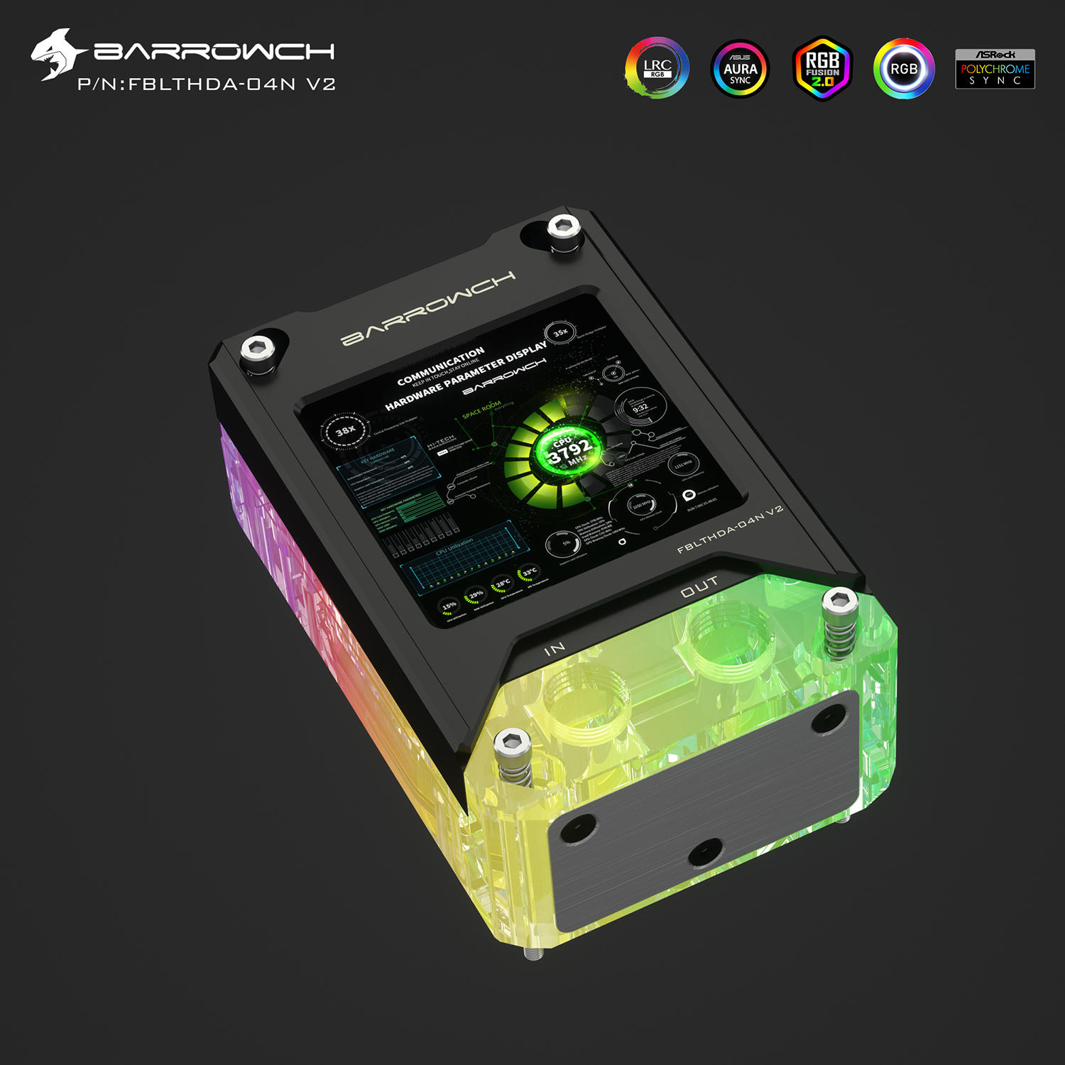商品画像：Barrowch HDMI Display CPU Water Block of INTEL Platform 2