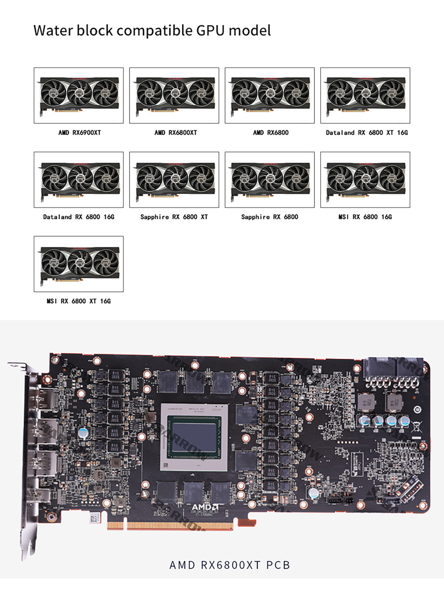 BARROW 6900 GPU Water Cooling Block Full coverage For AMD Founder Edition MSI Sapphire RX 6900 6800 XT BS AMD6900XT PA at formulamod sale