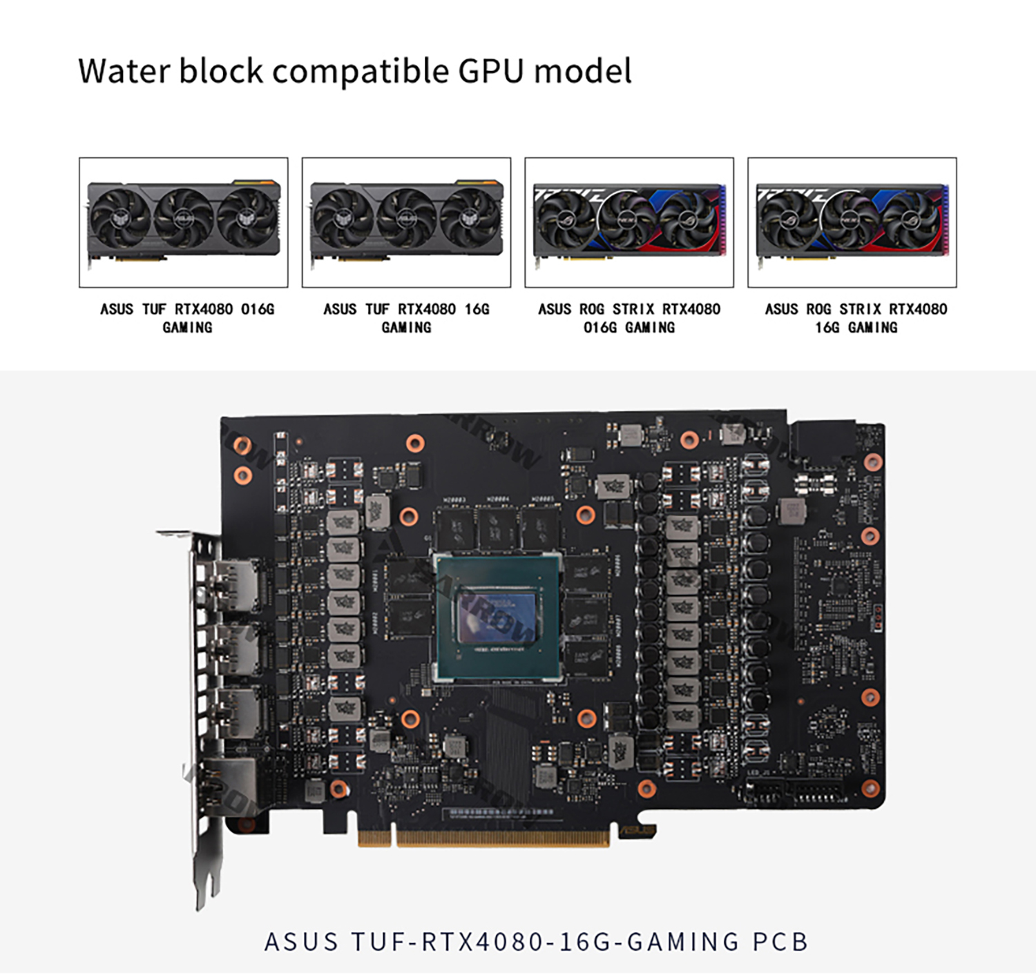 Barrow Waterblock GPU Per ASUS ROG TUF 5080/5070 Ti – Base In Rame Nichelato, Microcanali, ARGB, Piastra Posteriore