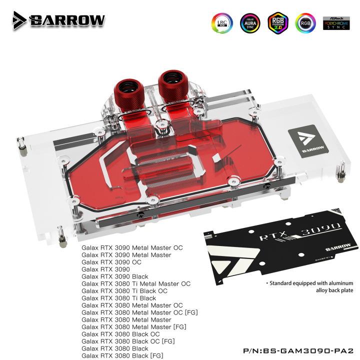 Barrow 3090 GPU Water Block For GALAX Geforce RTX 3090 3080
