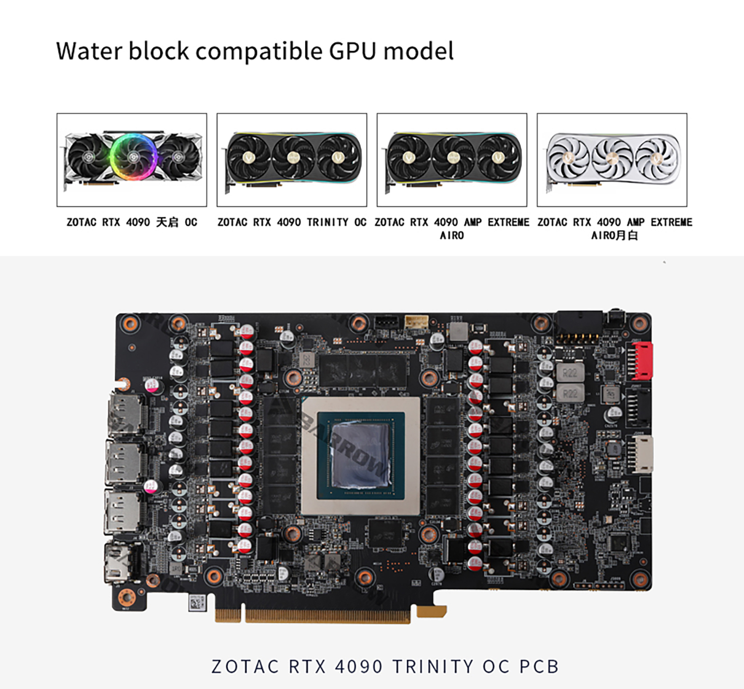 Barrow BS-AIC4090-PA ZOTAC RTX 4090 Trinity Block