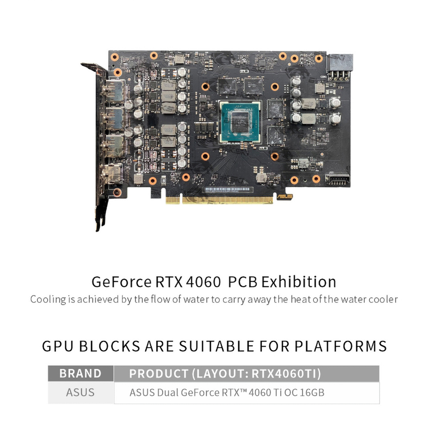 Bykski GPU Water Block For Asus Dual RTX 4060 Ti OC 16GB Bykski GPU Water Block For Asus Dual RTX 4060 Ti OC 16GB