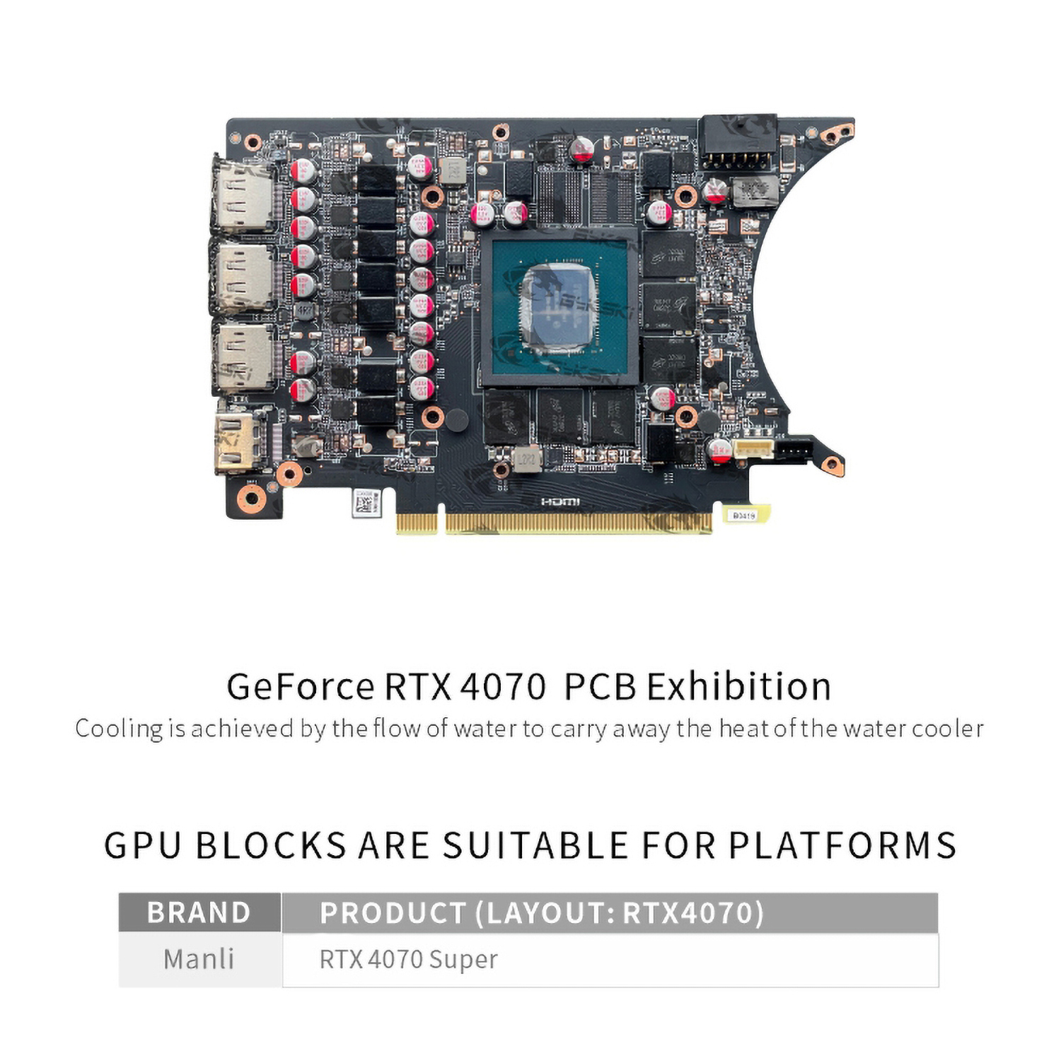 Bykski GPU Water Block For Manli RTX 4070 Super, Full C | FormulaMod