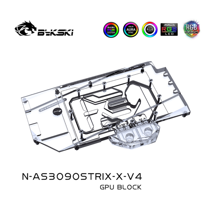 Bykski GPU Water Cooling Block For Asus ROG Strix RTX 3090