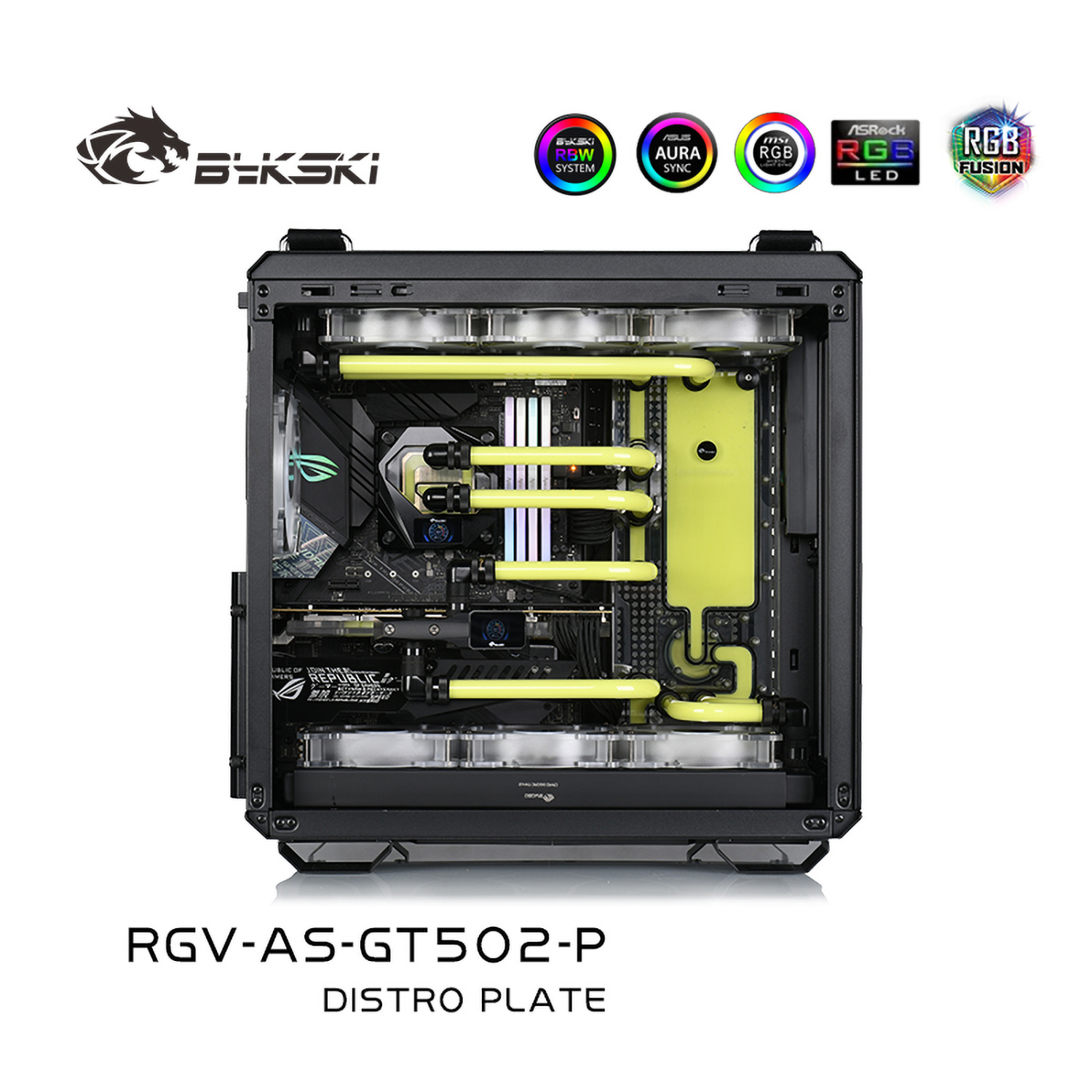 JeanBaptiste JB301Dブルー11.5° FSP AG502 Bykski Distro Plate For ASUS TUF GT502 Case, Acrylic