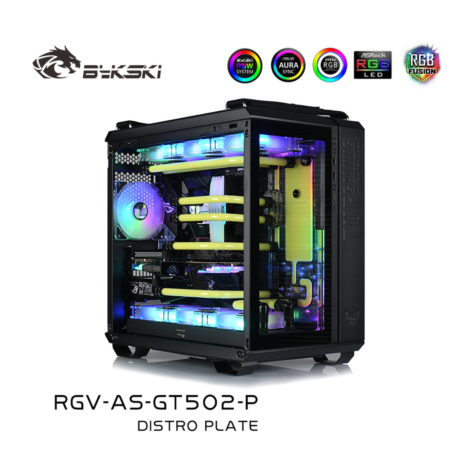 Bykski Distro Plate For ASUS TUF GT502 Case, Acrylic