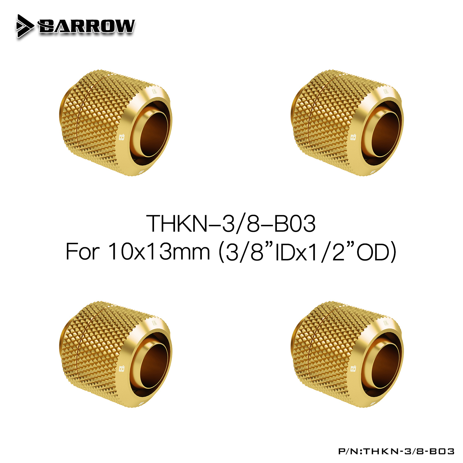 Barrow 10x13 10x16 Soft Tube Fitting Set, 4PCS/8PCS 3/8