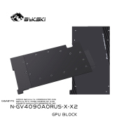 Bykski N-GV4090AORUS-X-V2 Full-Cover Water Block + Backplate for Gigabyte Aorus RTX 4090 Master / Gaming OC / Aero 24G, G1/4 Bykski N-GV4090AORUS-X-V2 Aorus RTX 4090 Block Bykski N-GV4090AORUS-X-V2,Aorus RTX 4090 Master water block,RTX 4090 Gaming OC cooler,Gigabyte RTX 4090 Aero water block,RTX 4090 D water block