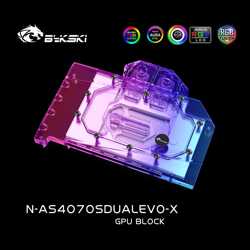 Bykski GPU Water Block For ASUS RTX 4070 SUPER EVO, Full Cover With  Backplate PC Water Cooling Cooler, N-AS4070SDUALEVO-X