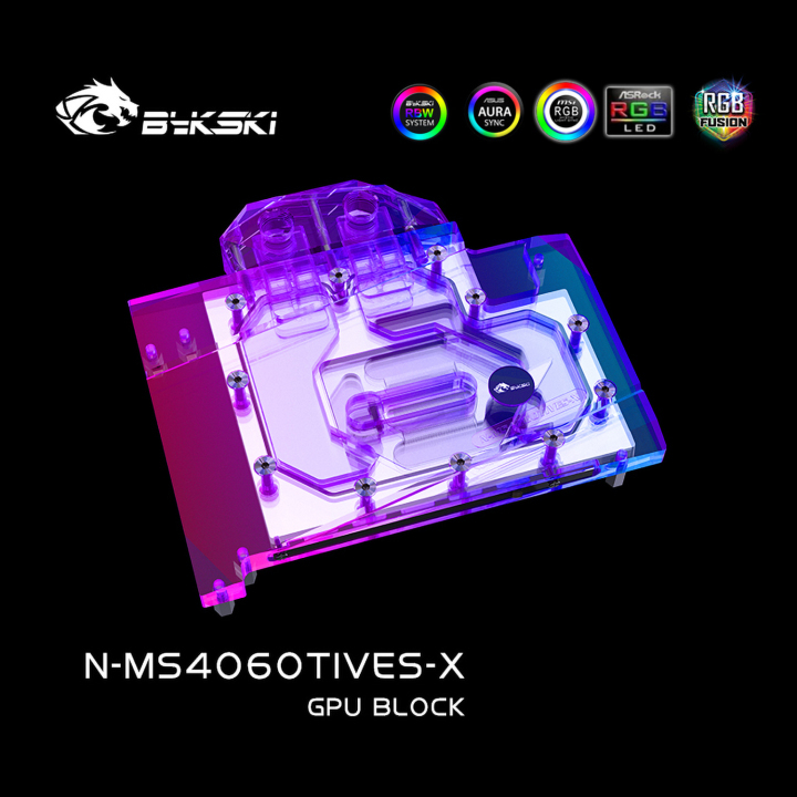 MIYAKO Bykski GPU Water Block For MSI GeForce RTX™ 4060 Ti, Full