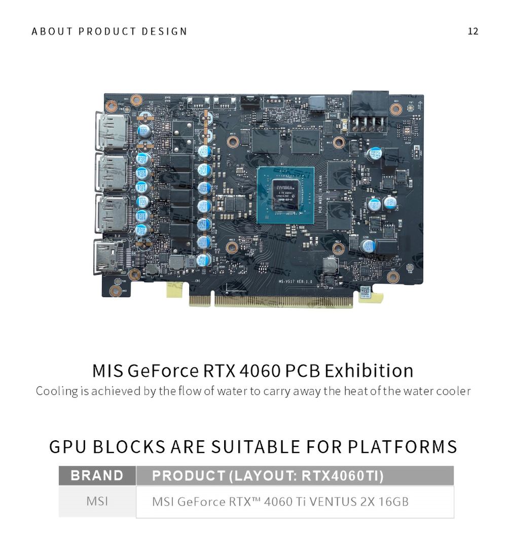 ぴすけ  Bykski N-MS4060TIVES-X MSI 4060 Ti Ventus 2X 16GB