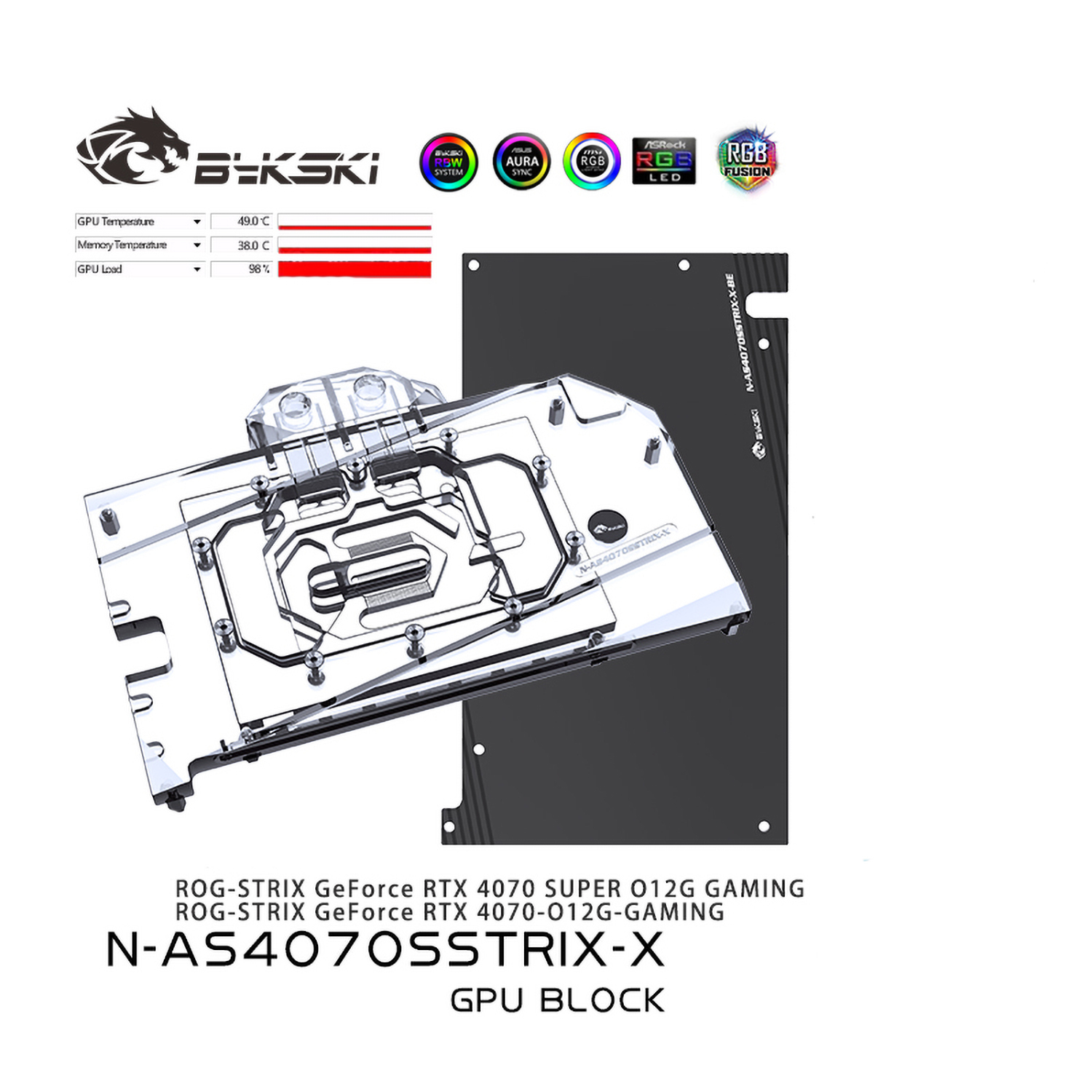 Bykski N-AS4070SSTRIX-X ASUS Strix RTX 4070 Super