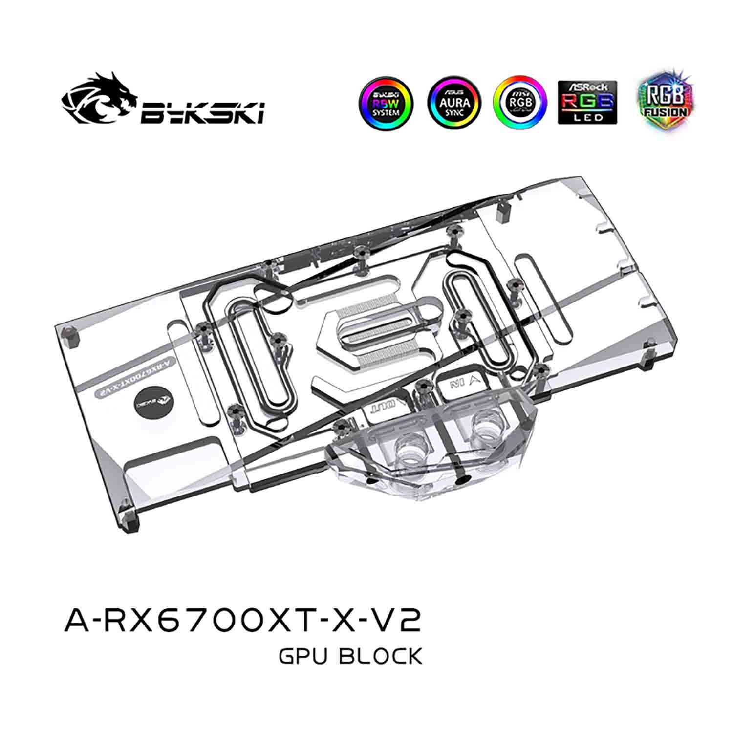 Bykski A-RX6700XT-X-V2 Full Cover RX 6700 XT Block
