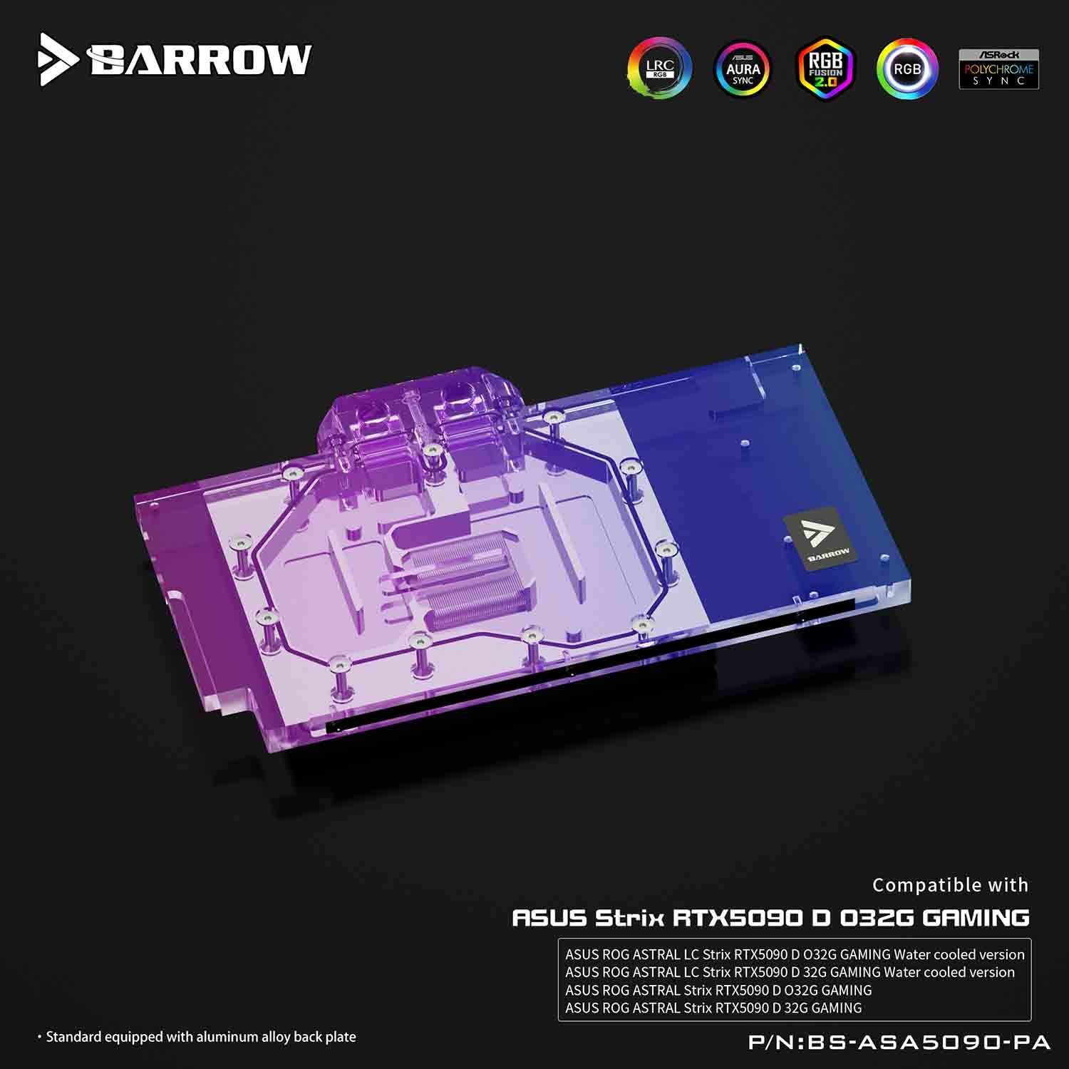 Barrow ASUS ASTRAL 5090 full coverage video card cold head cooler