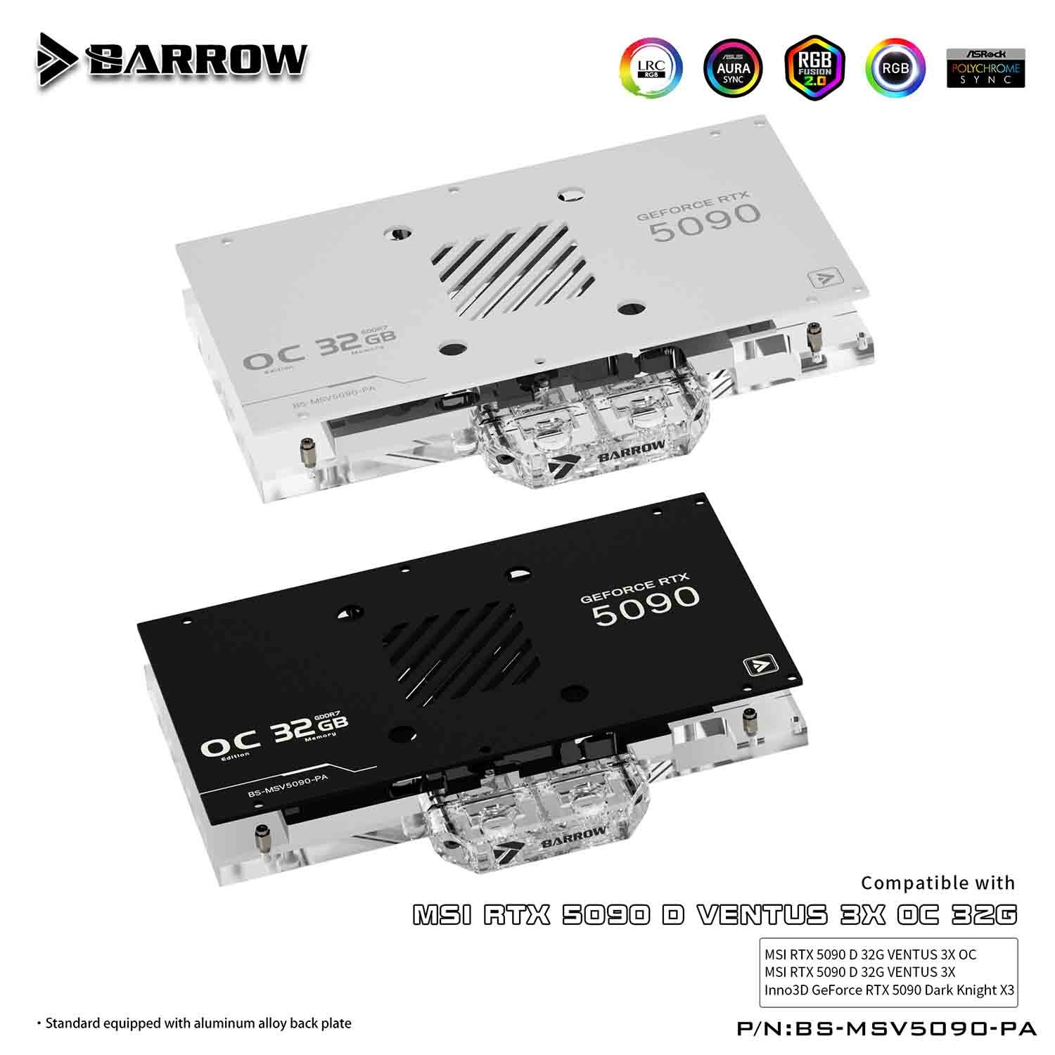 Barrow LRC2.0 full coverage GPU Water Block for MSI 5090