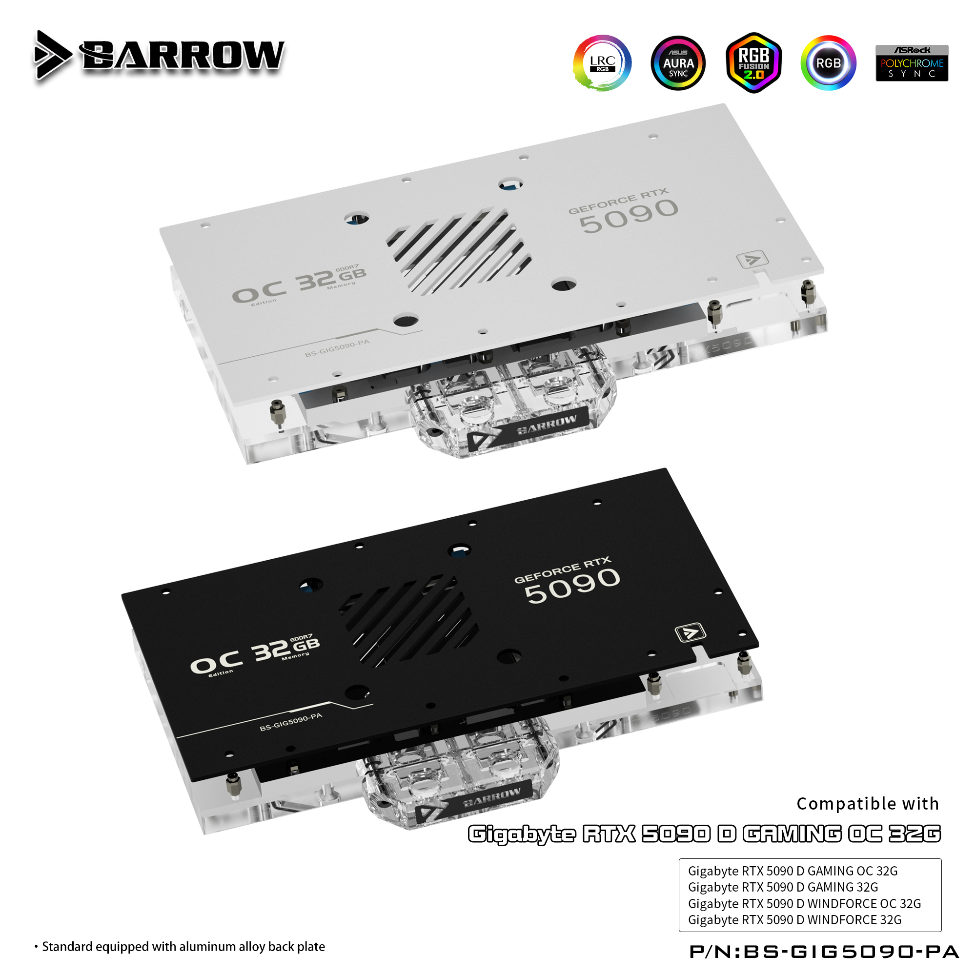 Barrow full coverage GPU Water Block for Gigabyte Gaming