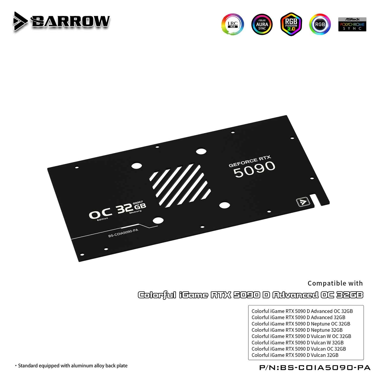 Barrow full coverage GPU Water Block for Colorful Advanced