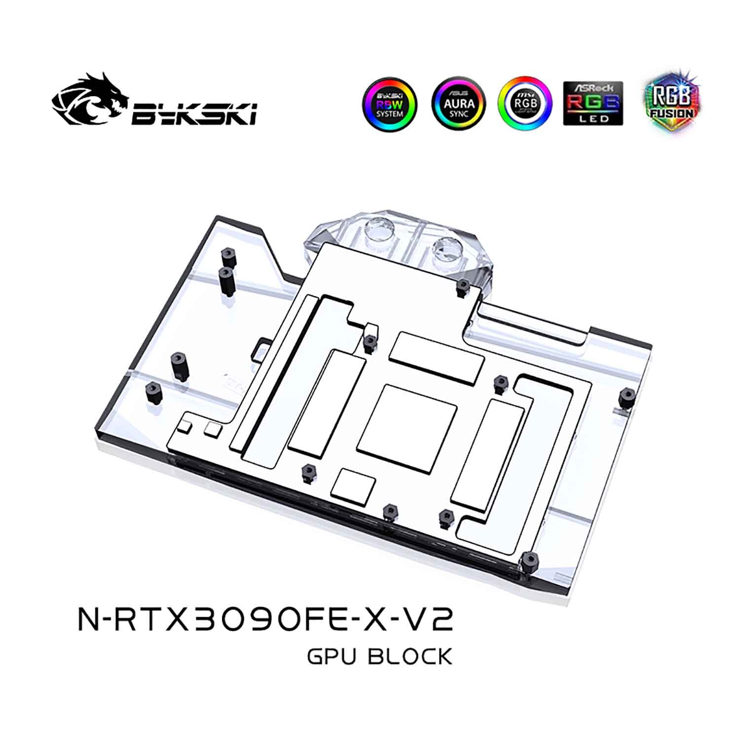 Bykski GPU Water Block For NVIDIA Public Version , Full Cover With