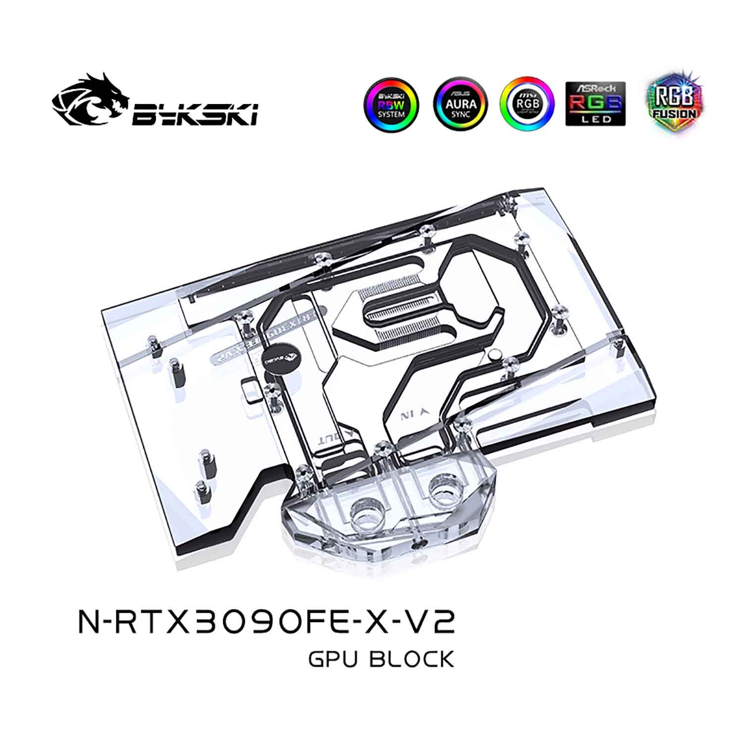Bykski GPU Water Block For NVIDIA Public Version , Full Cover With