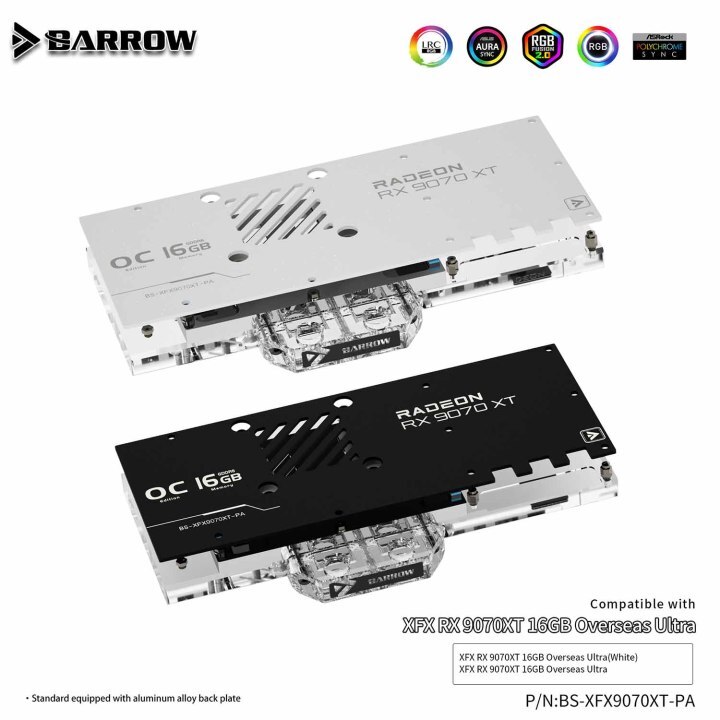 Barrow BS-XFX9070XT-PA XFX RX 9070 XT 16GB Block