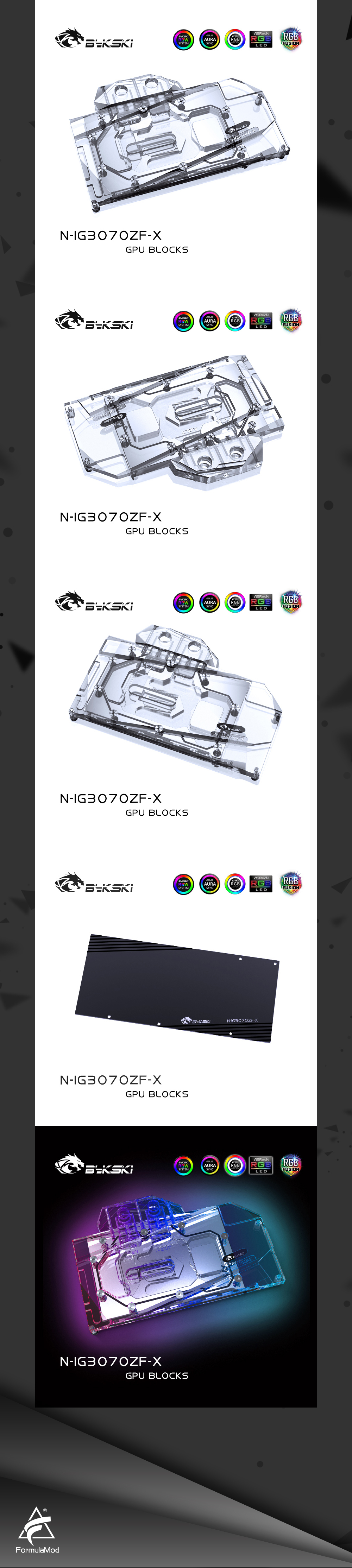 Bykski GPU Water Cooling Block For Colorful RTX 3070 Battle-AX 8G, Graphics Card Liquid Cooler System, N-IG3070ZF-X  