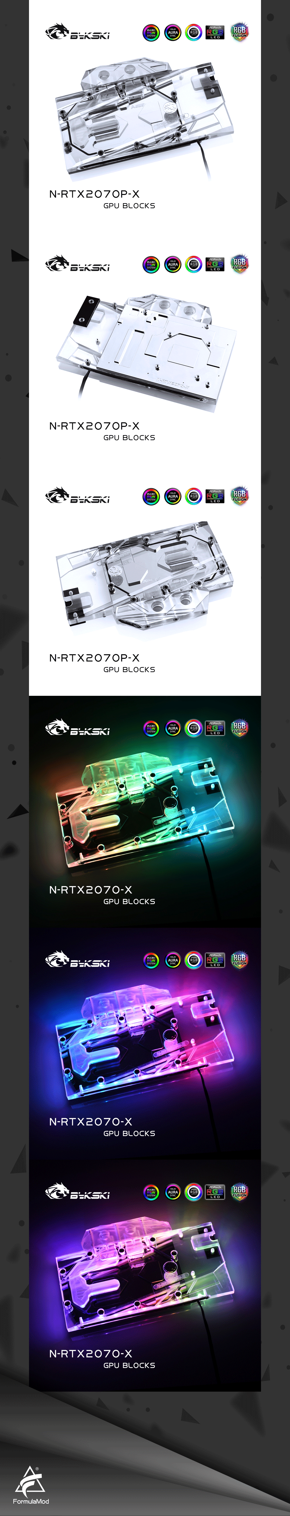 Bykski N-RTX2070-X Full Cover Graphics Card Water Cooling Block, Exclusive Backplane For Nvida Founder Edition RTX2070  