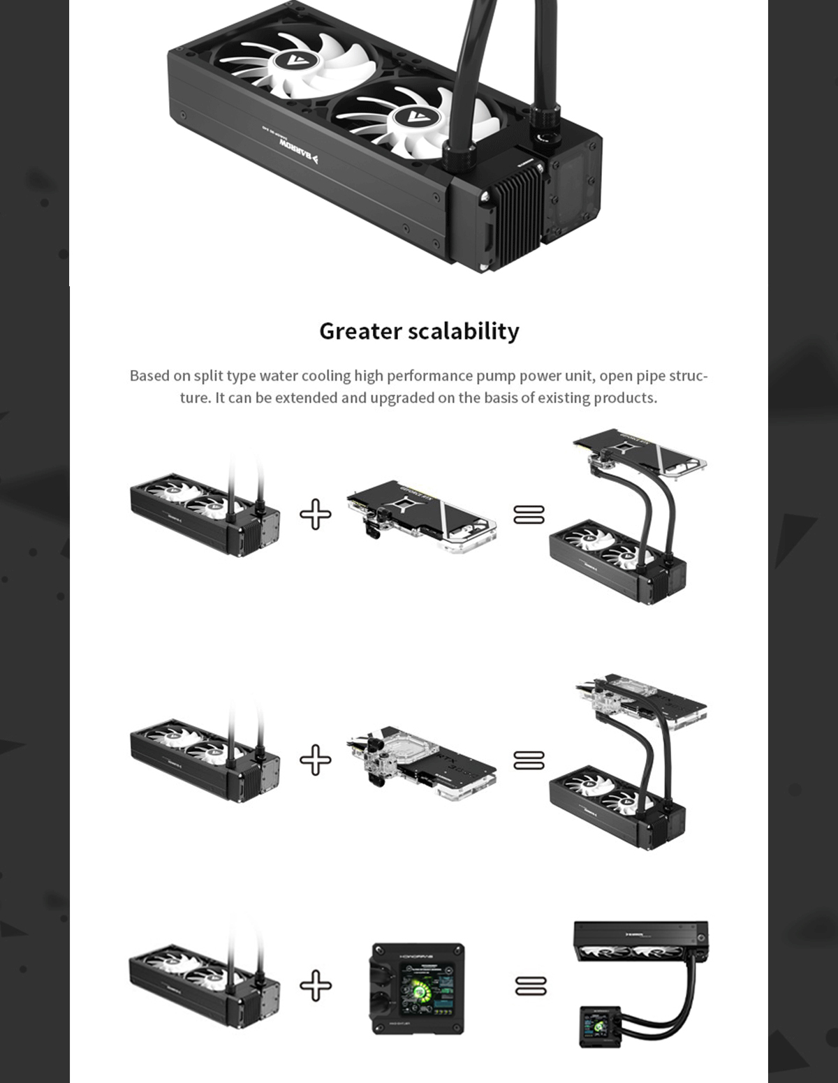 Barrowch Modular CPU/GPU Block Cooling Loop Kit , 240/360mm Pump-Radiator Combo+Fan+CPU/GPU Block GCI-T1 GCI-T2 GCIE-T1 GCIE-T2 CPI-T CPIE-T  