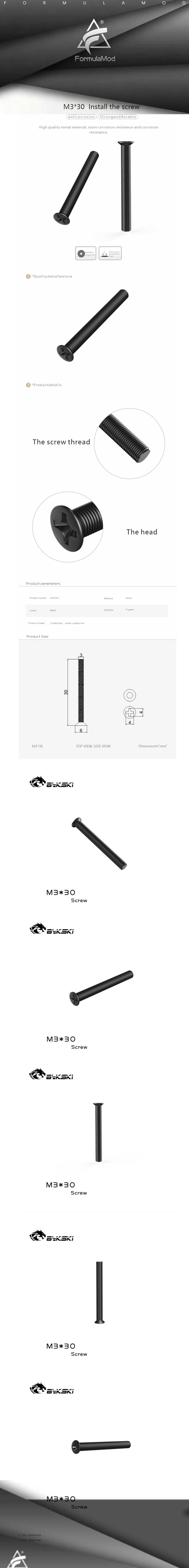 Bykski M3x30 [Radiator Screws] Water Cooling Accessories — Black Mounting Screws Formulamod GPU Vertical Mounting Bracket Kit , PCIe 5.0 X16 Riser Cable 150mm , Graphics Card Steering Mounting Bracket Fm-XKCZTZ-5.0-BK 