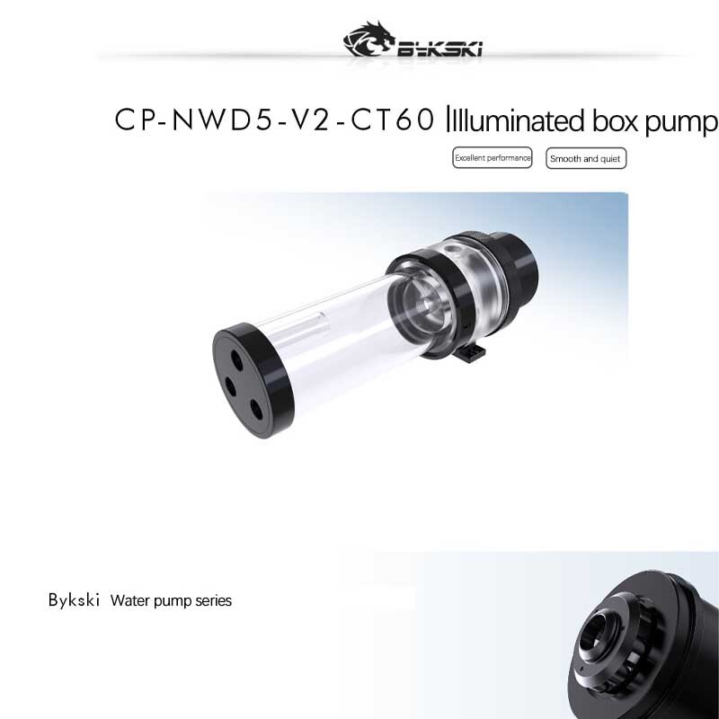 The Bykski NWD5-V2-CT60 is a new D5 water pump with integrated lighting and high flow rate and head. Bykski CP-NWD6-X-CT60 | Pump Bykski CP-NWD6-X-CT60,Bykski pump,pump,custom loop water cooling,PC pump,water cooling parts