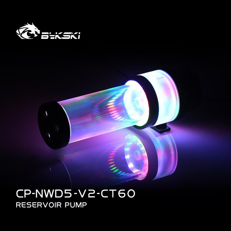 The Bykski NWD5-V2-CT60 is a new D5 water pump with integrated lighting and high flow rate and head. Bykski CP-NWD6-X-CT60 | Pump Bykski CP-NWD6-X-CT60,Bykski pump,pump,custom loop water cooling,PC pump,water cooling parts