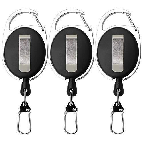 SAMSFX Fly Fishing Zinger Retractor for Anglers Vest Pack Tool Gear Assortment Combo 3pcs in Pack 