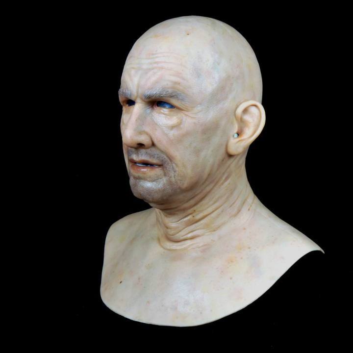 Lifelike silicone mask European and American old man lifelike mask