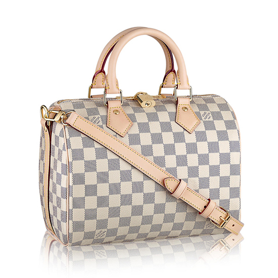 THE BEST QUALITY DUPES REPLICA Louis Vuitton N41374 Speedy Bandouliere 25 Tote Bag Damier Azur ...