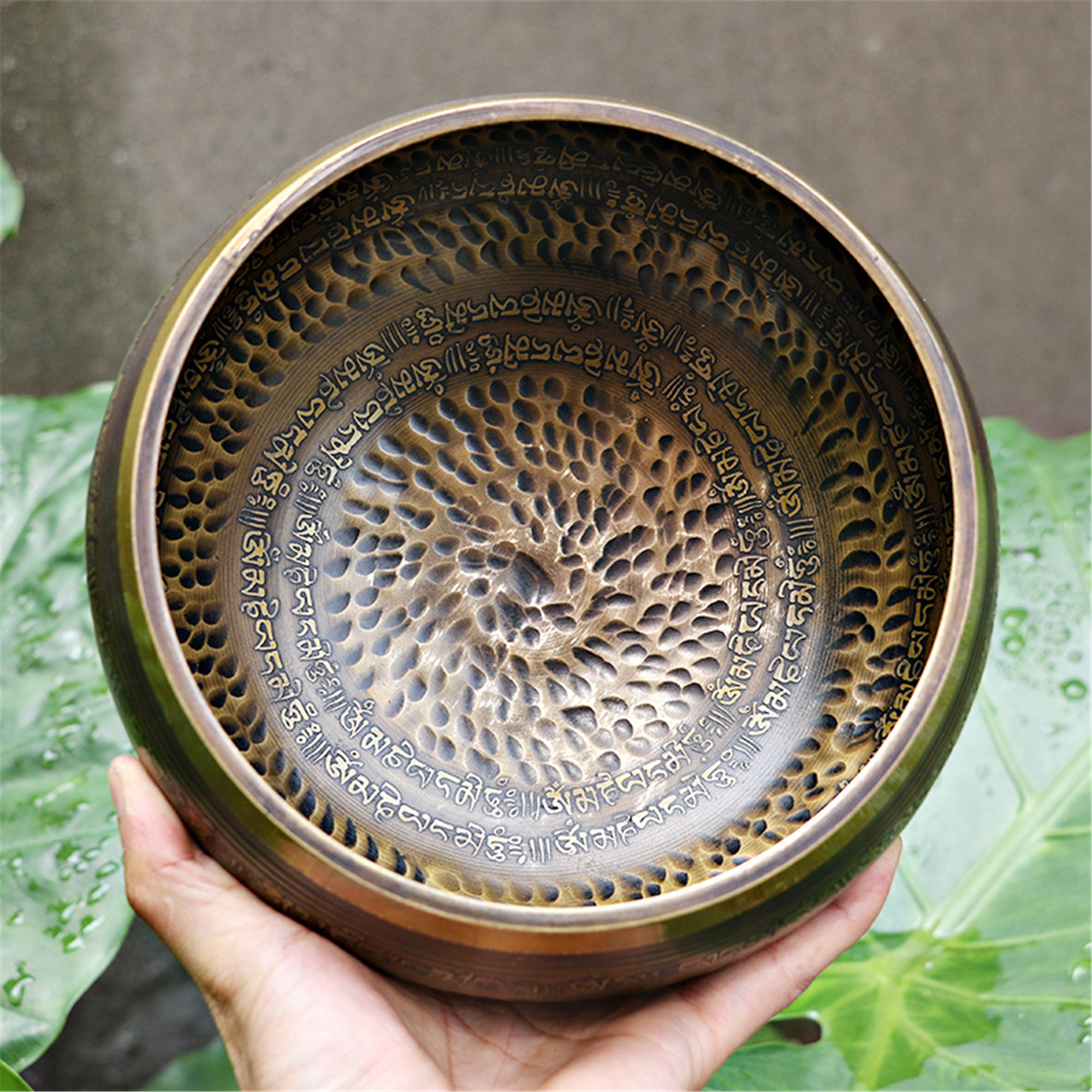 5 0 6 7 Inch Gandhanra Himalayan Planetary Energy Singing Bowl Set With Buddhist Scriptures Symbol