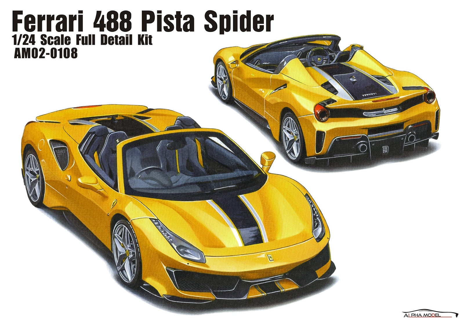 ルキア77ページ 1/24 scale model car kit Ferrari 488 Pista Spider-Alpha Model