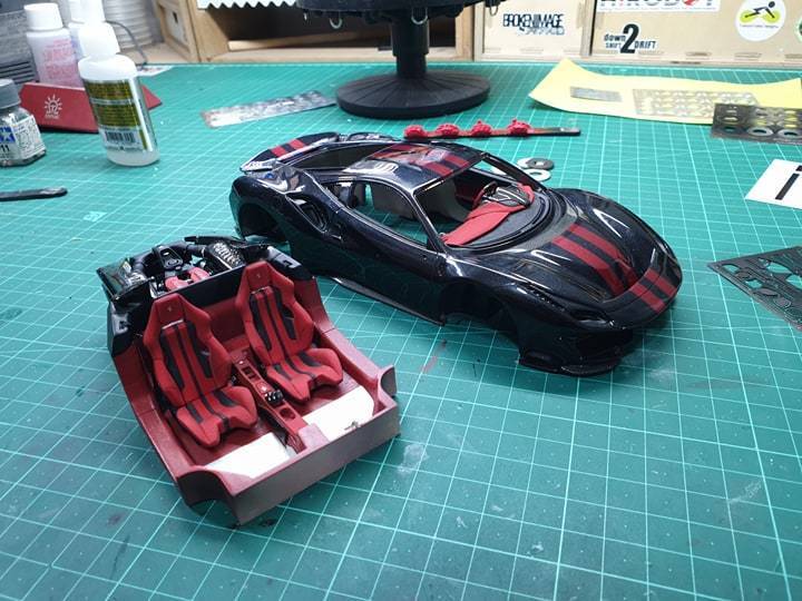 1/24 Ferrari 488 GTB Painted Car Body(Build by Ruso Model)