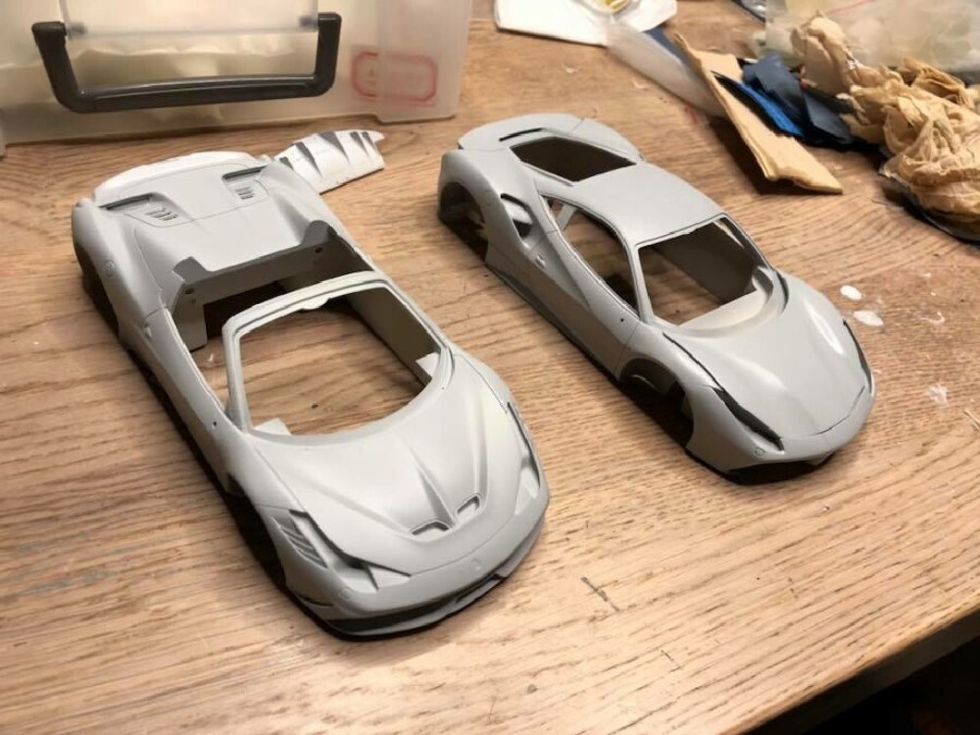 1/24 Ferrari 488 GTB Interior parts building pictures