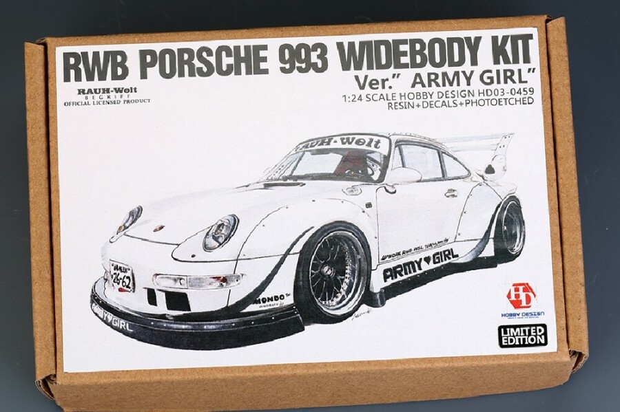 1/24 RWB Porsche 993 Widebody Kit For Ver."Army Girl"  (Resin+PE+Decals+Metal parts) HD03-0459