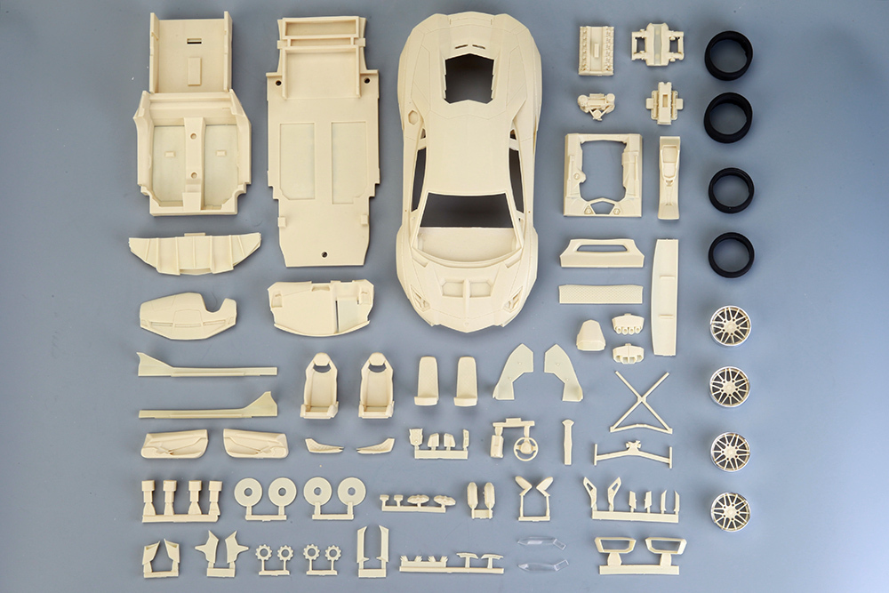 自動車 MODELER'S 1/20 SCALE PRECISION RESIN KIT Pre-Painted 1/24 Lamborghini Aventador '11 LIME GREEN
