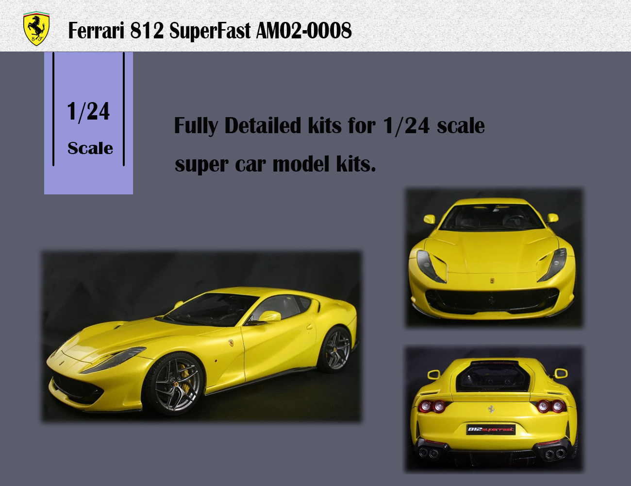 Ferrari 812 SuperFast-Alpha Model  alpha model，1/24 scale model cars，resin car model kits，Aftermarket Model Parts，aftermarket resin model car parts