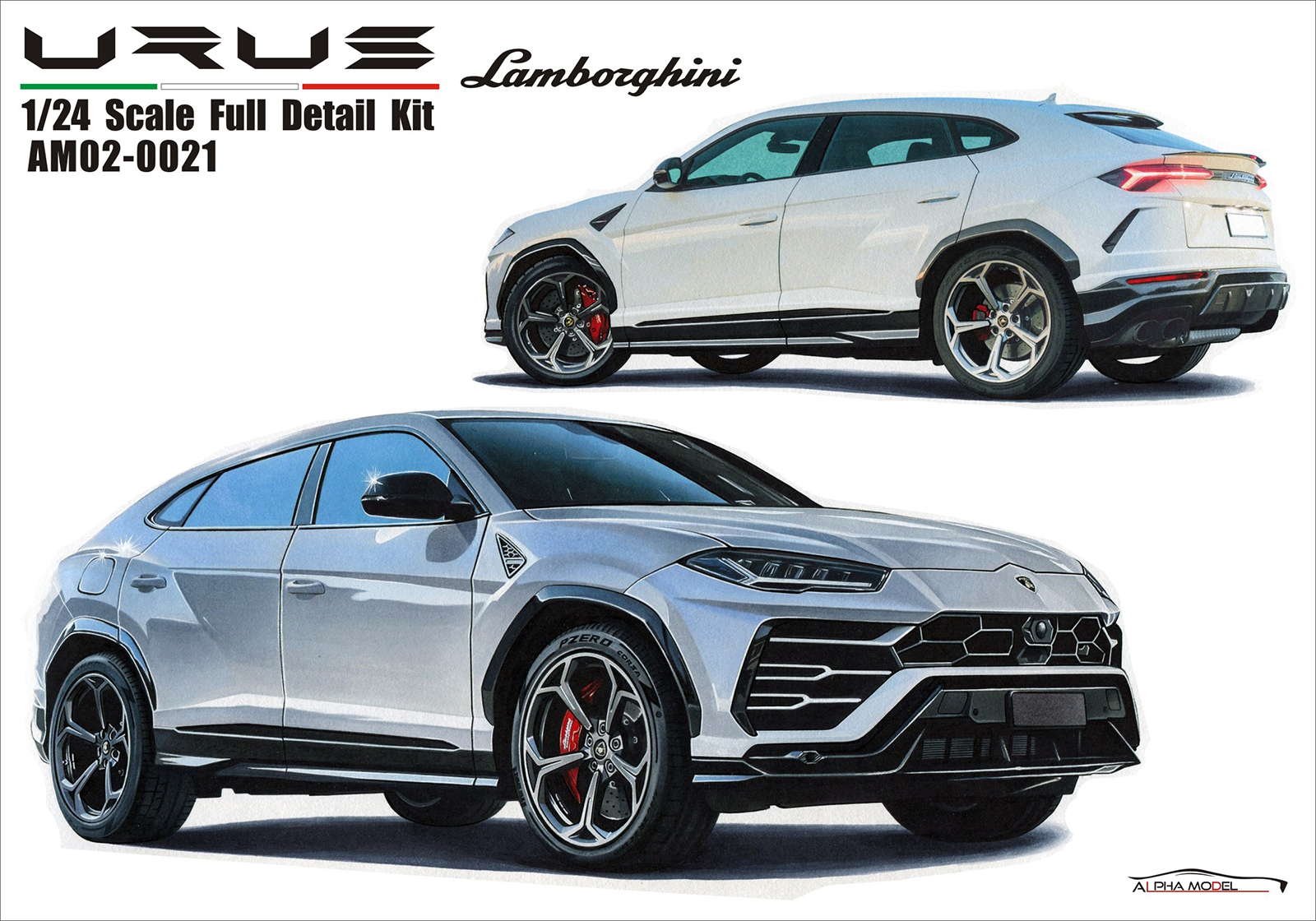 alpha model,1/24 scale model cars,resin car model kits,1/24 Lamborghini URUS